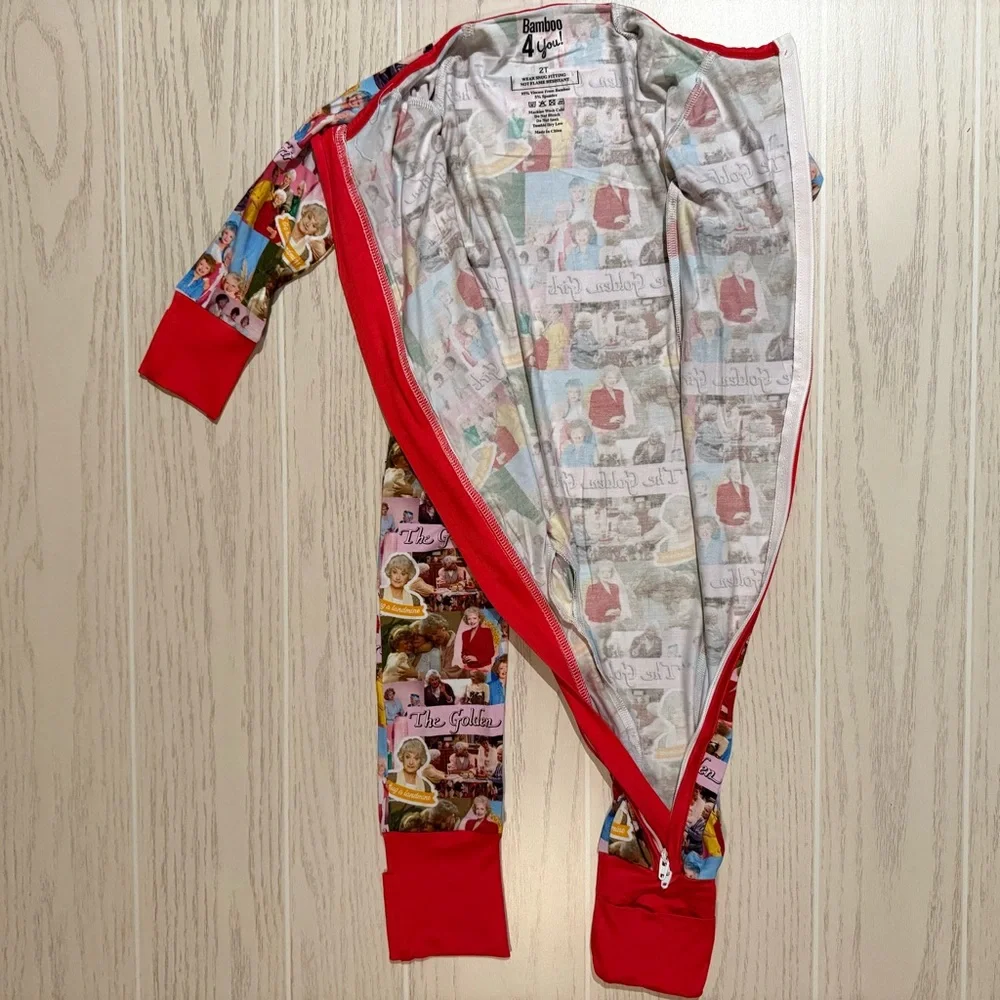 Golden Girls Bamboo Zippy Pajamas Toddler 2T Footed 2 Way Zip Retro‎ NWOT